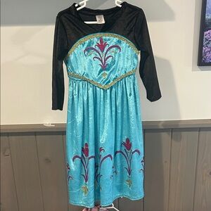 Black and Blue Dress with Floral Details